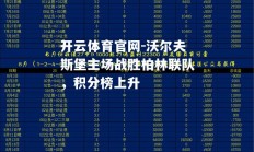 开云体育官网-沃尔夫斯堡主场战胜柏林联队，积分榜上升